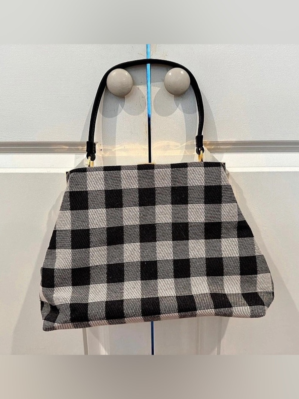 Mansur Gavriel Gingham Canvas Checkered handbag